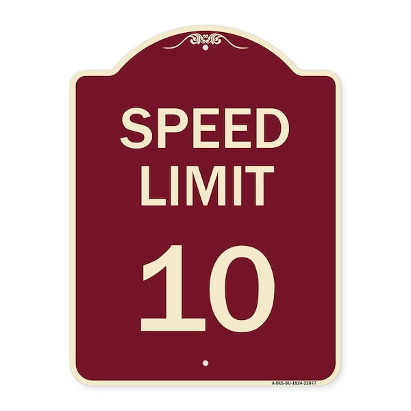 Speed Reduction Speed Limit 10 Mph Heavy-Gauge Aluminum Architectural Sign, 24" x 18", BU-1824-22877